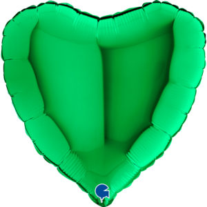 Ballons et hélium, ballons aluminium, ballons mariage, coeur, 46 cm, vert