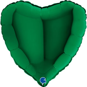 Ballons et hélium, ballons aluminium, ballons mariage, coeur, 46 cm, vert foncé