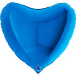Ballons et hélium, Ballons aluminium, Ballons mariage, Coeur, 91 cm, bleu