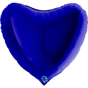 Ballons et hélium, Ballons aluminium, Ballons mariage, Coeur, 91 cm, bleu marine