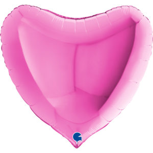 Ballons et hélium, Ballons aluminium, Ballons mariage, Coeur, 91 cm, fuchsia