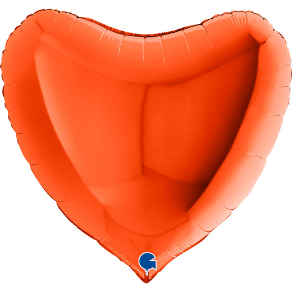 Ballons et hélium, Ballons aluminium, Ballons mariage, Coeur, 91 cm, orange