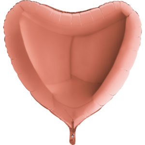 Ballons et hélium, Ballons aluminium, Ballons mariage, Coeur, 91 cm, rose gold