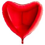 Ballons et hélium, Ballons aluminium, Ballons mariage, Coeur, 91 cm, rouge