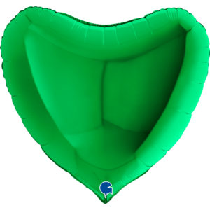 Ballons et hélium, Ballons aluminium, Ballons mariage, Coeur, 91 cm, vert