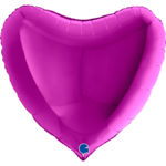 Ballons et hélium, Ballons aluminium, Ballons mariage, Coeur, 91 cm, violet