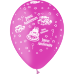 Ballons et hélium, ballons latex, ballons couleurs unis, fuchsia