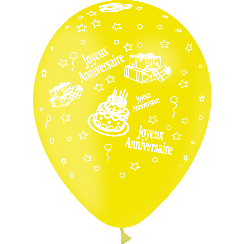 Ballons et hélium, ballons latex, ballons couleurs unis, jaune