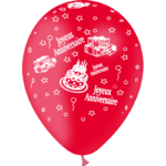 Ballons et hélium, ballons latex, ballons couleurs unis, rouge