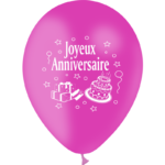 Ballons et hélium, ballons latex, ballons fuchsia, joyeux anniversaire