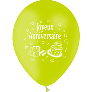 Ballons et hélium, ballons latex, ballons limette, joyeux anniversaire