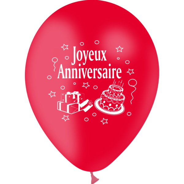 Ballons et hélium, ballons latex, ballons rouge, joyeux anniversaire
