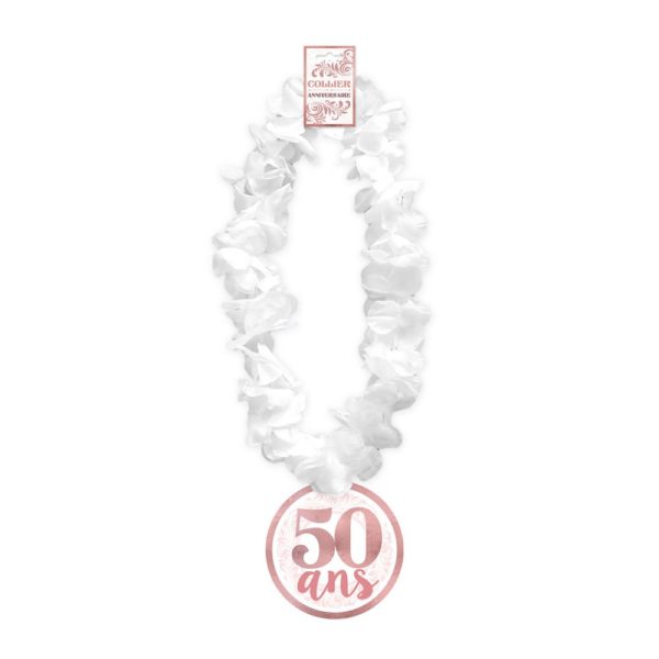 HUMORISTIQUE-TEXTILE-COLLIERDEFLEUR-BLANCROSEGOLD-50ANS