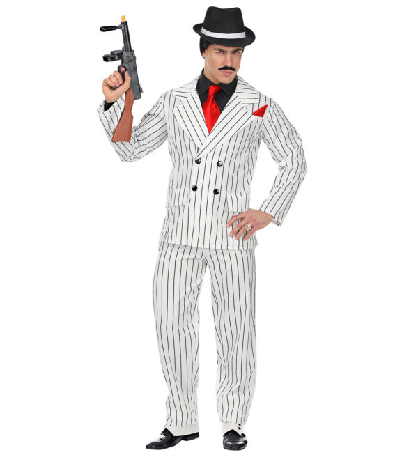 ACCESSOIRES DE FETE-DEGUISEMENT-DEGUISEMENT HUMORISTIQUE-DEGUISEMENT ADULTE-DEGUISEMENT ANNEES 20-DEGUISEMENT GANGSTER-DEGUISEMENT GANGSTER BLANC