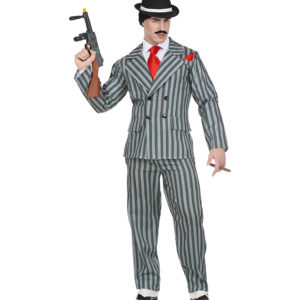 ACCESSOIRES DE FETE-DEGUISEMENT-DEGUISEMENT HUMORISTIQUE-DEGUISEMENT ADULTE-DEGUISEMENT ANNEES 20-DEGUISEMENT GANGSTER-DEGUISEMENT GANGSTER LIGNE GRIS