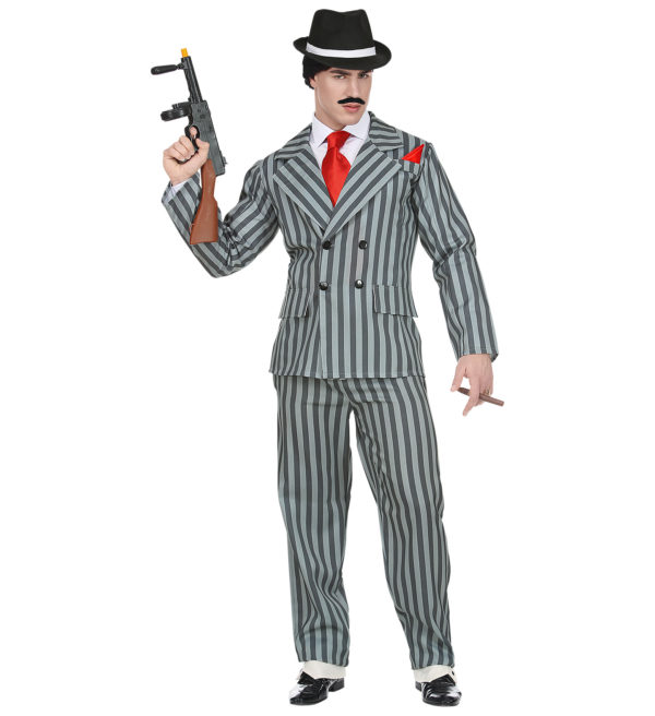 ACCESSOIRES DE FETE-DEGUISEMENT-DEGUISEMENT HUMORISTIQUE-DEGUISEMENT ADULTE-DEGUISEMENT ANNEES 20-DEGUISEMENT GANGSTER-DEGUISEMENT GANGSTER LIGNE GRIS