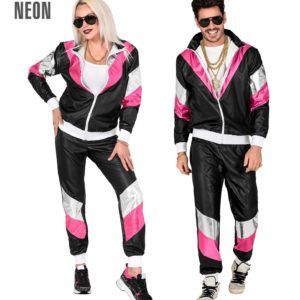 ACCESSOIRES DE FETE-DEGUISEMENT-DEGUISEMENT HUMORISTIQUE-DEGUISEMENT ADULTE-DEGUISEMENT ANNEES 80-DEGUISEMENT-JOGGING ANNEES 80 NOIR ASPECT CUIR