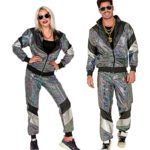 ACCESSOIRES DE FETE-DEGUISEMENT-DEGUISEMENT HUMORISTIQUE-DEGUISEMENT ADULTE-DEGUISEMENT ANNEES 80-DEGUISEMENT-JOGGING ANNEES 80 ASPECT CUIR REFLECHISSANT