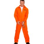 ACCESSOIRES DE FETE-DEGUISEMENT-DEGUISEMENT HUMORISTIQUE-DEGUISEMENT ADULTE-DEGUISEMENT PRISONNIER AMERICAIN-COMBINAISON ORANGE-COMBINAISON DE PRISONNIER ORANGE