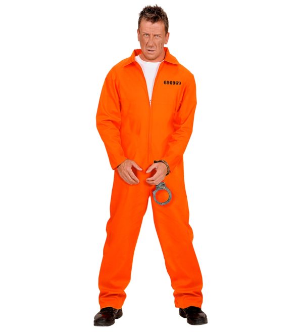ACCESSOIRES DE FETE-DEGUISEMENT-DEGUISEMENT HUMORISTIQUE-DEGUISEMENT ADULTE-DEGUISEMENT PRISONNIER AMERICAIN-COMBINAISON ORANGE-COMBINAISON DE PRISONNIER ORANGE