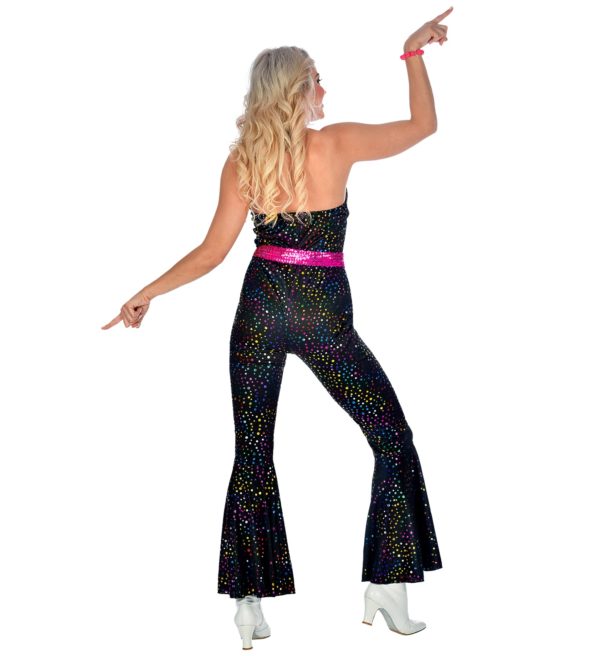 ACCESSOIRES DE FETE-DEGUISEMENT-DEGUISEMENTS-DEGUISEMENT ADULTE-DEGUISEMENT DISCO-DEGUISEMENT ANNEES 70-COMBINAISON DISCO NOIRE