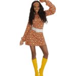 ACCESSOIRES DE FETE-DEGUISEMENT-DEGUISEMENTS-DEGUISEMENT ADULTE-DEGUISEMENT DISCO-DEGUISEMENT ANNEES 70-ROBE GROOVY