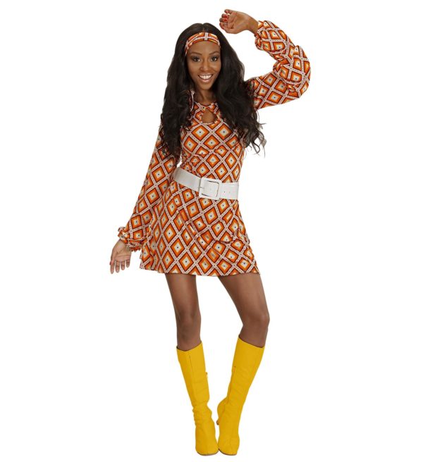 ACCESSOIRES DE FETE-DEGUISEMENT-DEGUISEMENTS-DEGUISEMENT ADULTE-DEGUISEMENT DISCO-DEGUISEMENT ANNEES 70-ROBE GROOVY