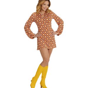 ACCESSOIRES DE FETE-DEGUISEMENT-DEGUISEMENTS-DEGUISEMENT ADULTE-DEGUISEMENT DISCO-DEGUISEMENT ANNEES 70-ROBE GROOVY