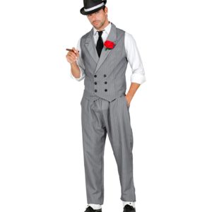 ACCESSOIRES DE FETE-DEGUISEMENT-DEGUISEMENTS-DEGUISEMENT ADULTE-DEGUISEMENT GNAGSTER-DEGUISEMENT ANNEES 20-DEGUISEMENT GANGSTER GRIS