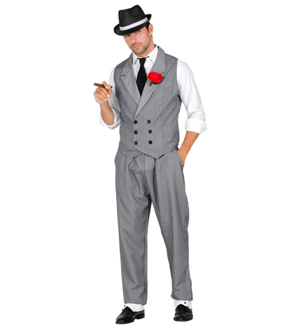 ACCESSOIRES DE FETE-DEGUISEMENT-DEGUISEMENTS-DEGUISEMENT ADULTE-DEGUISEMENT GNAGSTER-DEGUISEMENT ANNEES 20-DEGUISEMENT GANGSTER GRIS