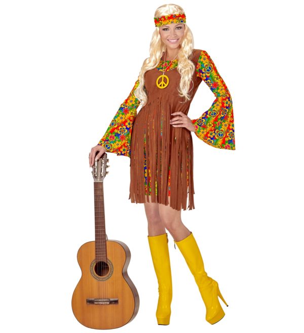 ACCESSOIRES DE FETE-DEGUISEMENT-DEGUISEMENTS-DEGUISEMENT ADULTE-DEGUISEMENT HIPPIE-DEGUISEMENT HIPPIE FEMME-ROBE HIPPIE
