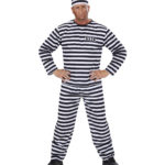 ACCESSOIRES DE FETE-DEGUISEMENT-DEGUISEMENTS-DEGUISEMENT ADULTE-DEGUISEMENT PRISONNIER-DEGUISEMENT PRISONNIER NOIR ET BLANC