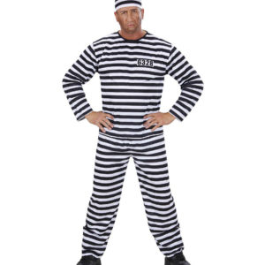 ACCESSOIRES DE FETE-DEGUISEMENT-DEGUISEMENTS-DEGUISEMENT ADULTE-DEGUISEMENT PRISONNIER-DEGUISEMENT PRISONNIER NOIR ET BLANC