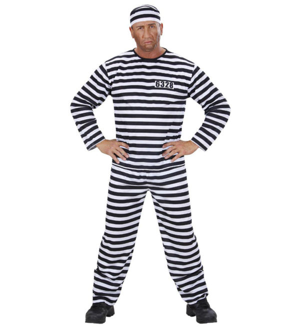 ACCESSOIRES DE FETE-DEGUISEMENT-DEGUISEMENTS-DEGUISEMENT ADULTE-DEGUISEMENT PRISONNIER-DEGUISEMENT PRISONNIER NOIR ET BLANC