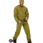 ACCESSOIRES DE FETE-DEGUISEMENT-DEGUISEMENTS-DEGUISEMENT ADULTE-DEGUISEMENT PRISONNIER-DEGUISEMENT PRISONNIER NOIR ET JAUNE