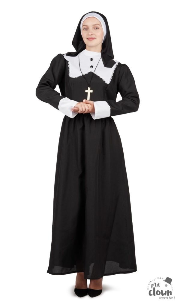 ACCESSOIRES DE FETE-DEGUISEMENTS-DEGUISEMEN RELIGIEUSE-DEGUISEMENT BONNE SOEUR-DEGUISEMENT NONNE-DEGUISEMENT RELIGIEUSE FEMME