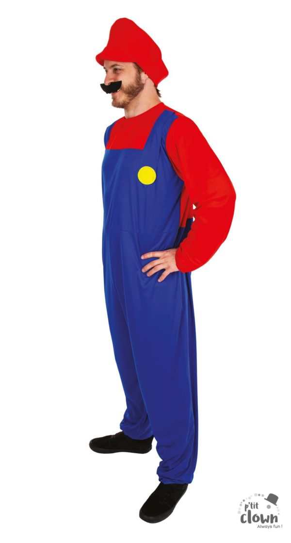 ACCESSOIRES DE FETE-DEGUISEMENTS-DEGUISEMENT MARIO-DEGUISEMENT PLOMBIER ROUGE-DEGUISEMENT PLOMBIER ROUGE ADULTE