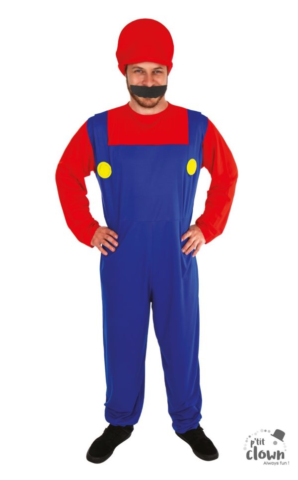 ACCESSOIRES DE FETE-DEGUISEMENTS-DEGUISEMENT MARIO-DEGUISEMENT PLOMBIER ROUGE-DEGUISEMENT PLOMBIER ROUGE ADULTE