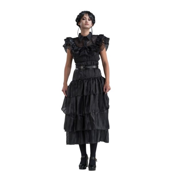 ACCESSOIRES DE FETE-DEGUISEMENTS-DEGUISEMENT MERCREDI-DEGUISEMENT MERCREDI ADDAMS-DEGUISEMENT MERCREDI ADAMS ROBE DE BAL-ROBE DE BAL MERCREDI ADAMS
