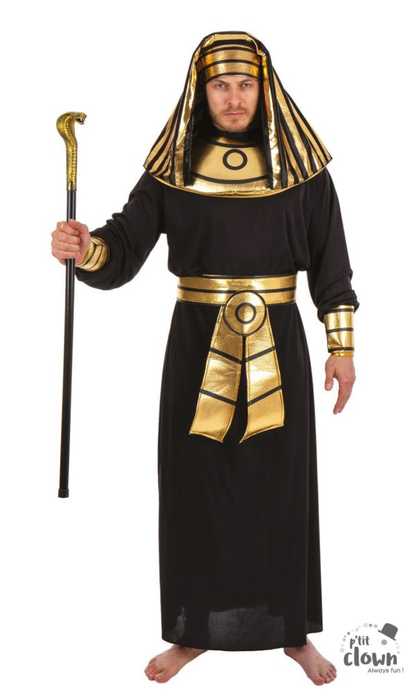 ACCESSOIRES DE FETE-DEGUISEMENTS-DEGUISEMENT PHARAON NOIR- DEGUISEMENT PHARAON ADULTE