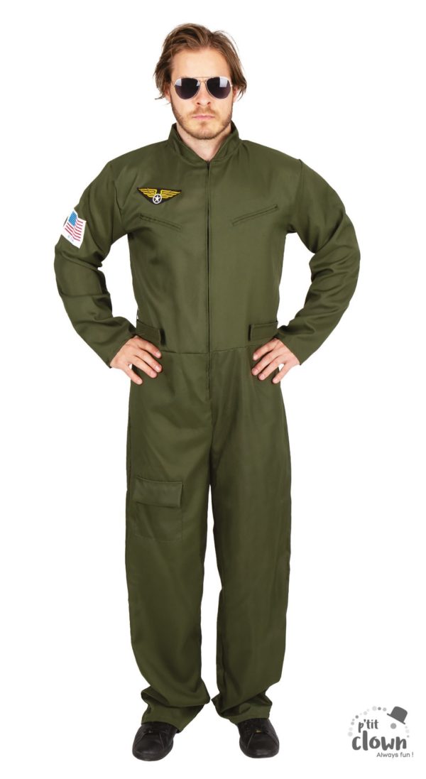 ACCESSOIRES DE FETE-DEGUISEMENTS-DEGUISEMENT PILOTE DE CHASSE-DEGUISEMENT PILOTE DE CHASSE HOMME