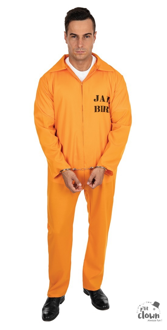 ACCESSOIRES DE FETE-DEGUISEMENTS-DEGUISEMENT PRISONNIER AMERICAIN- DEGUISEMENT PRISONNIER ADULTE-DEGUISEMENT PRISONNIER ORANGE