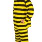 ACCESSOIRES DE FETE-DEGUISEMENTS-DEGUISEMENT PRISONNIER- DEGUISEMENT NOIR ET JAUNE ADULTE-DEGUISEMENT PRISONNIER NOIR ET JAUNE