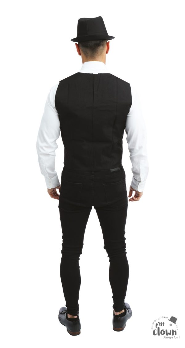 ACCESSOIRES DE FETE-DEGUISEMENTS-GILET NOIR-GILET NOIR ADULTE