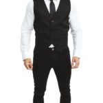 ACCESSOIRES DE FETE-DEGUISEMENTS-GILET NOIR-GILET NOIR ADULTE