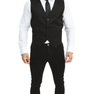 ACCESSOIRES DE FETE-DEGUISEMENTS-GILET NOIR-GILET NOIR ADULTE