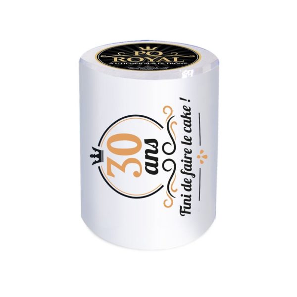 HUMORISTIQUE-TEXTILE-PAPIERWC-30ANS-BLANCETNOIR