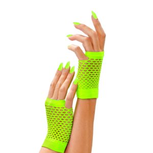 ACCESSOIRES DE FETE-ACCESSOIRES FLUO-GANTS FLUO-MITAINES COURTES-FLUO-GANTS VERT FLUO