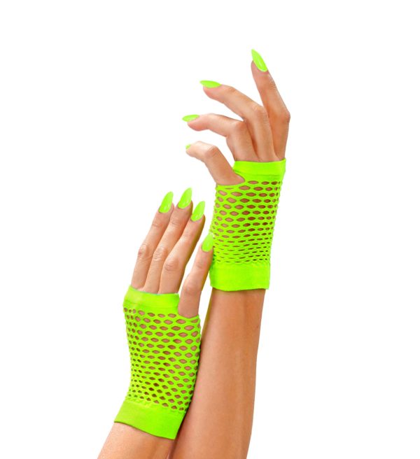 ACCESSOIRES DE FETE-ACCESSOIRES FLUO-GANTS FLUO-MITAINES COURTES-FLUO-GANTS VERT FLUO