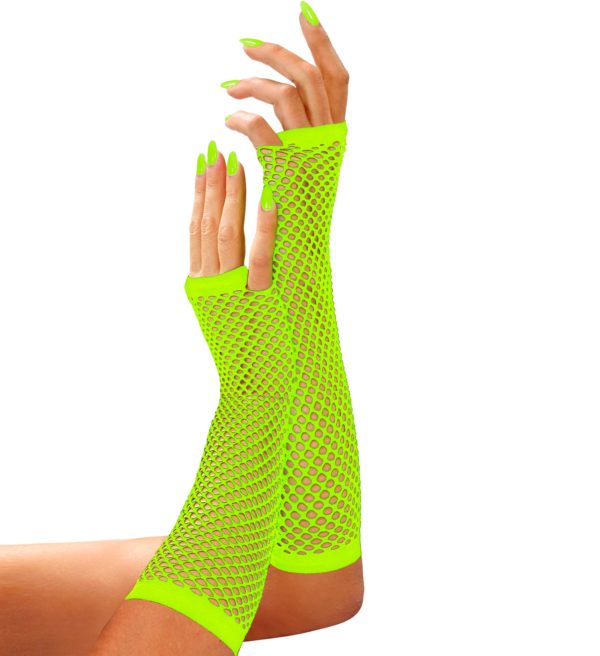 ACCESSOIRES DE FETE-ACCESSOIRES FLUO-GANTS FLUO-MITAINES LONGUES FLUO-GANTS VERT FLUO